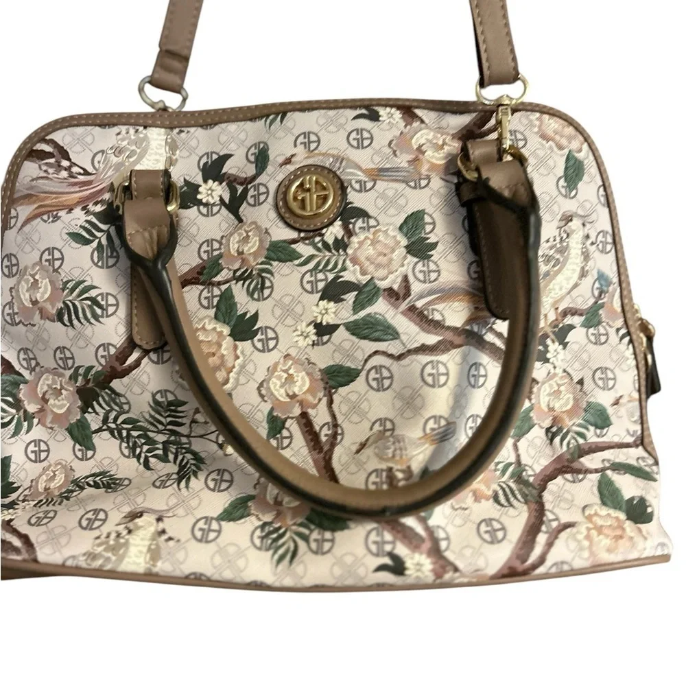 Giani Bernini‎ Women's Floral Dome Satchel Bag Neutral Design